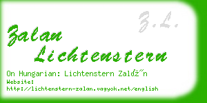 zalan lichtenstern business card